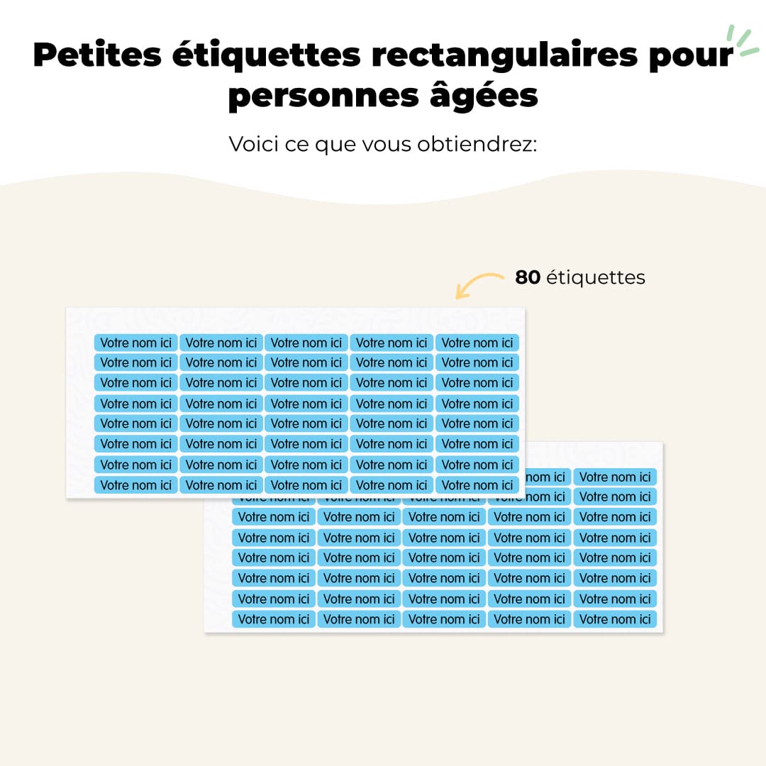 Petites étiquettes rectangulaires pour personnes âgées Galerie 1