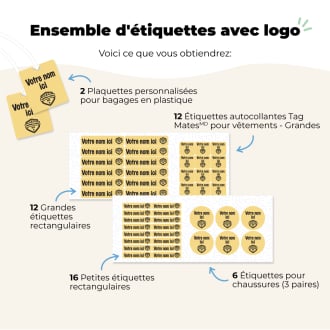 Nouveau ensemble d'étiquettes avec logo vignette 1