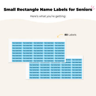 Small Rectangle Name Labels for Seniors  thumbnail 1
