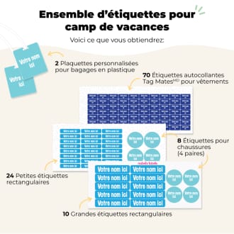 Ensemble d’étiquettes pour camp de vacances vignette 1
