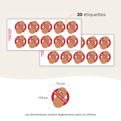 Autocollants d'allergie alimentaire pour enfants 