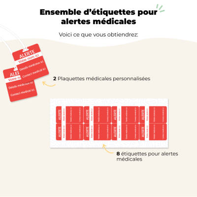 Ensemble d’étiquettes pour alertes médicales