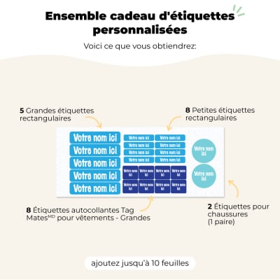 Ensemble cadeau d'étiquettes personnalisées