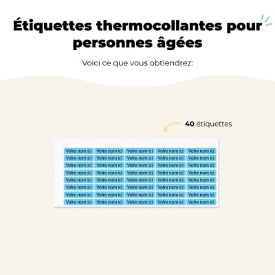 Étiquettes thermocollantes pour personnes âgées