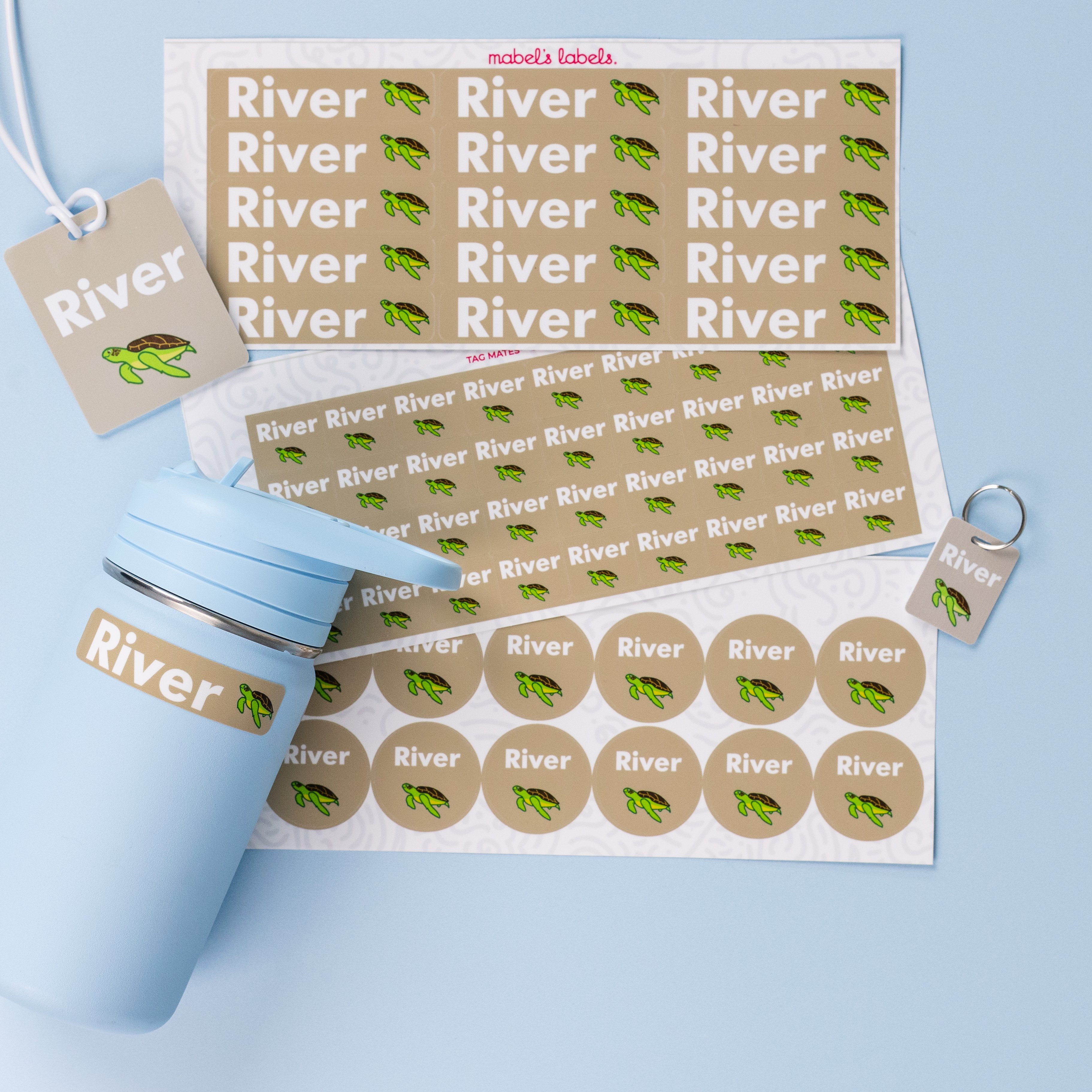 Water Bottle Name Tags | Water Bottle Bands | Mabel’s Labels