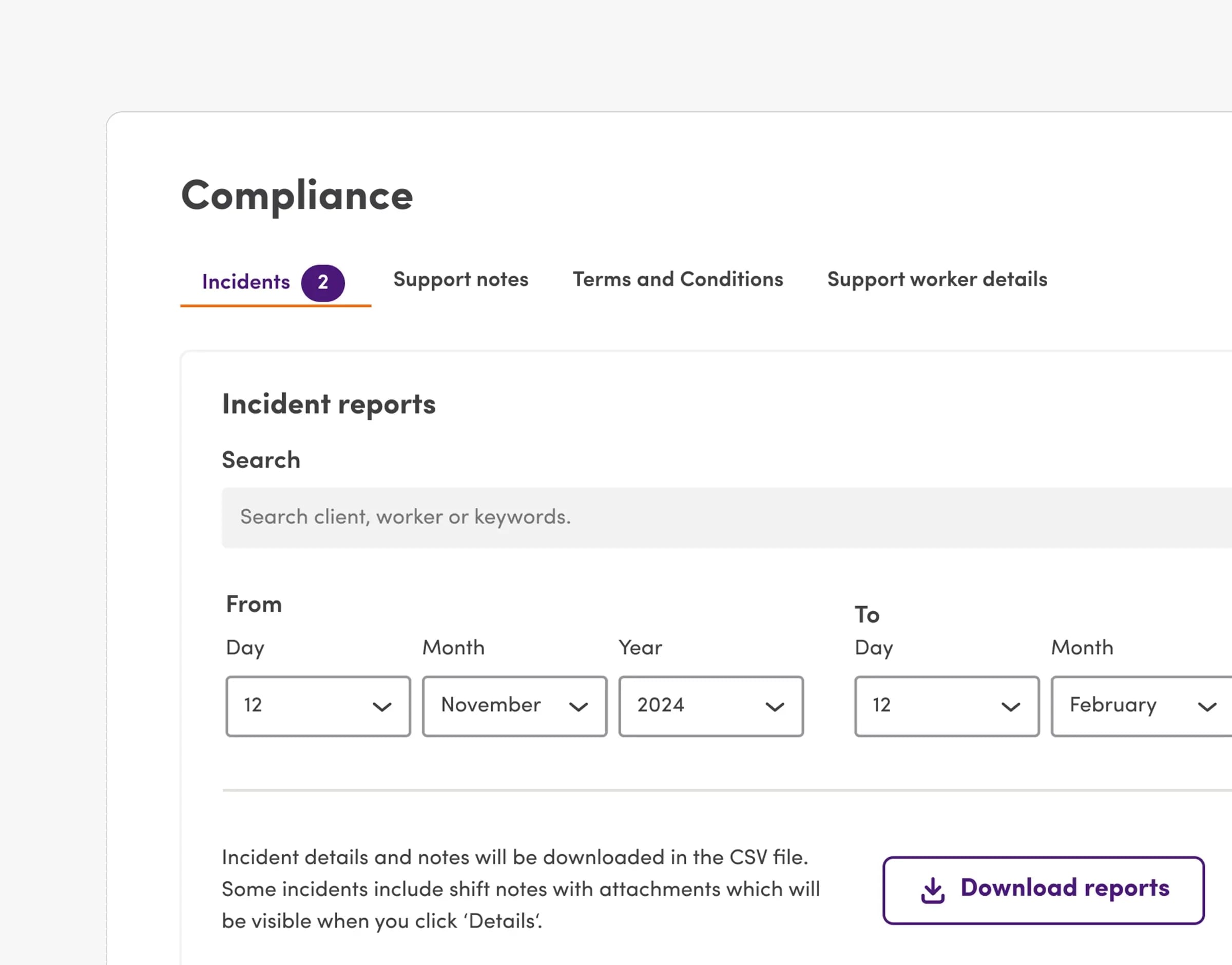 The Compliance tab in your Mable account.