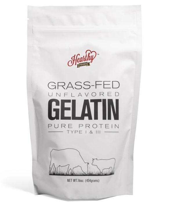  Hearthy Foods Beef Gelatin Powder Unflavored Gelatin Powder  for Women and Men, Keto and Paleo Friendly Pure Protein Type 1 & 3,  Grass-Fed Halal Certified, Non-GMO, Kosher Gelatin