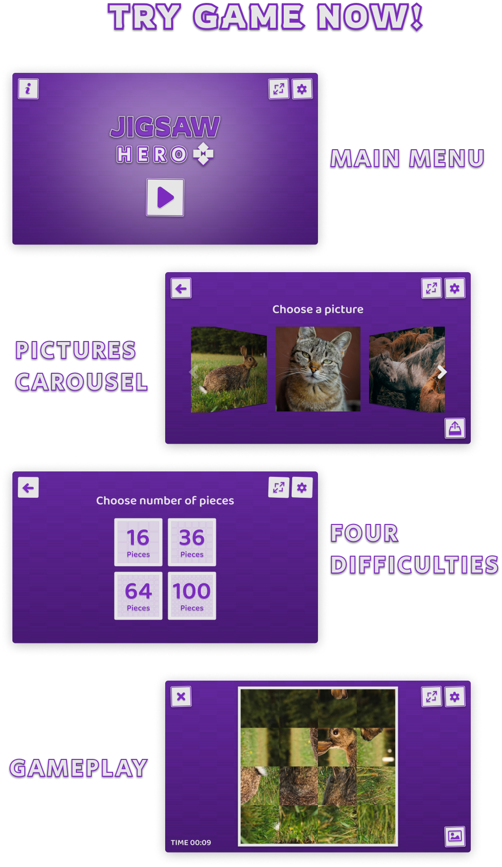 Jigsaw Hero - HTML5 Puzzle Game (React) Mobile e Desktop - 1