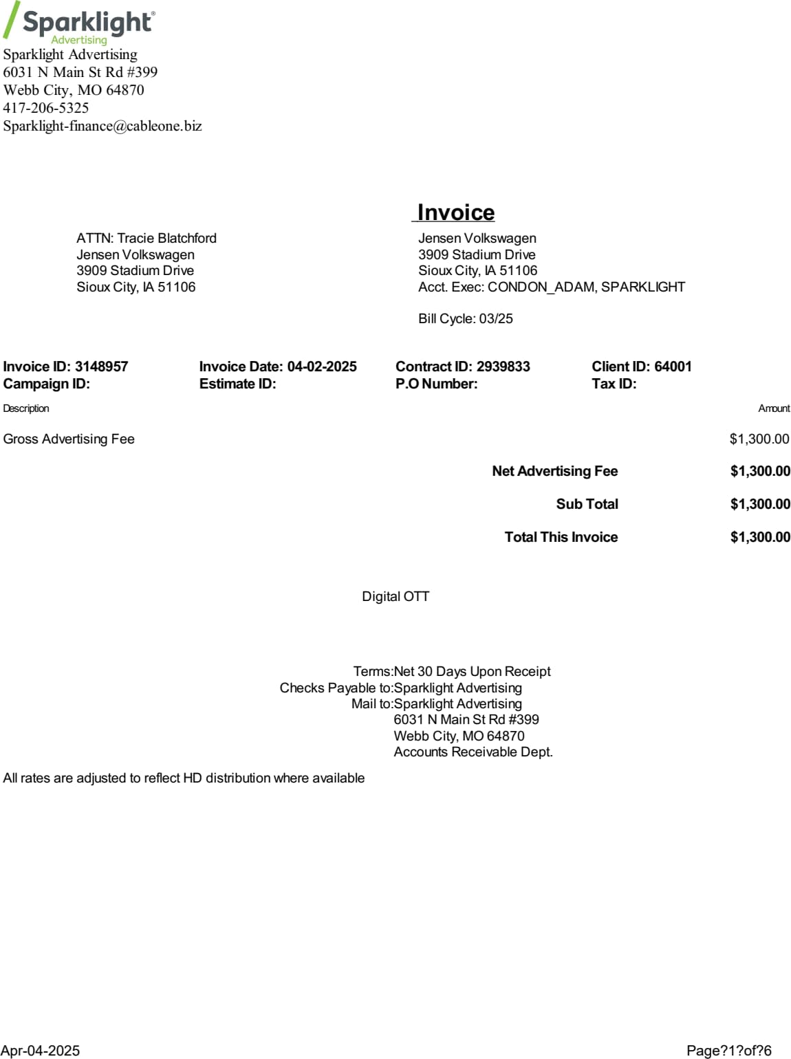 Invoice-Claim-ISSUE — page 1