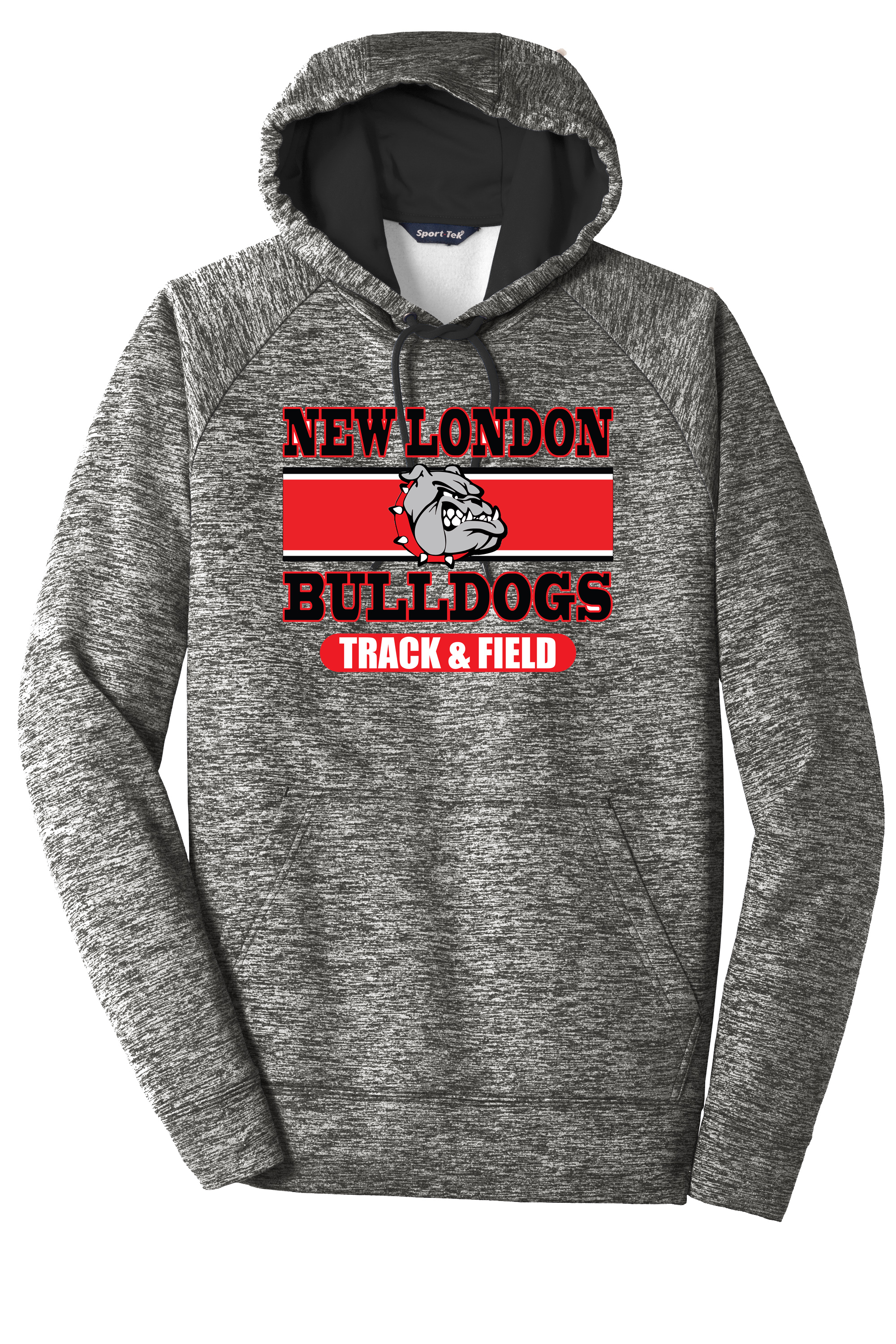 Black Electric Bulldog T&F Electric Heather Fleece Hooded Pullover