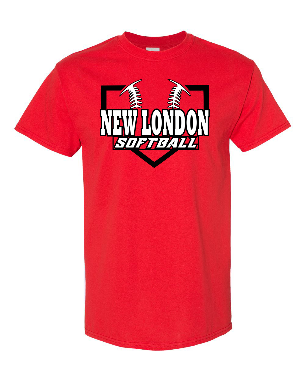 Red New London Softball Cotton T-shirt