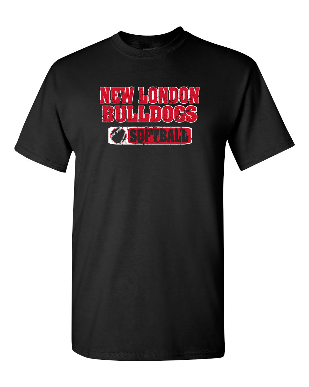 Black Retro Distressed Cotton T-shirt