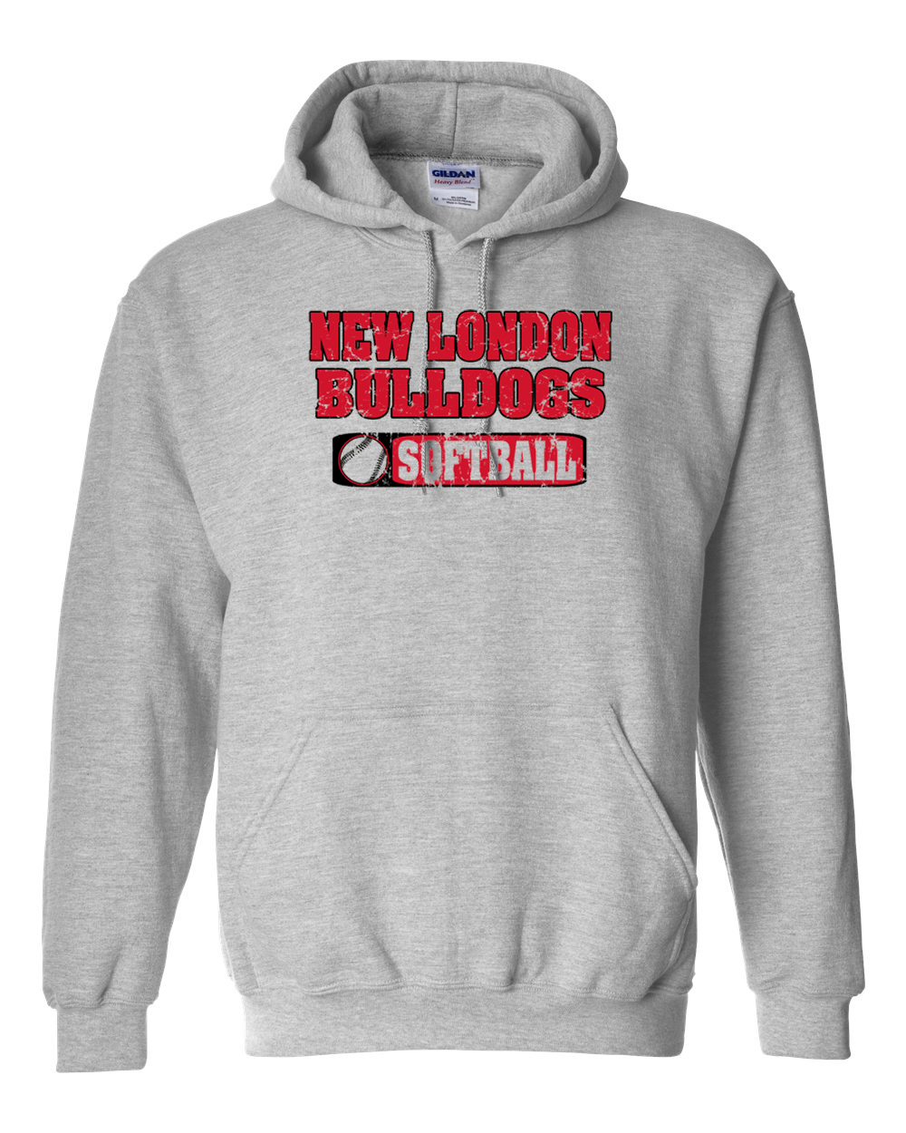 Sport Grey Retro Distressed Hooded Sweatshirt