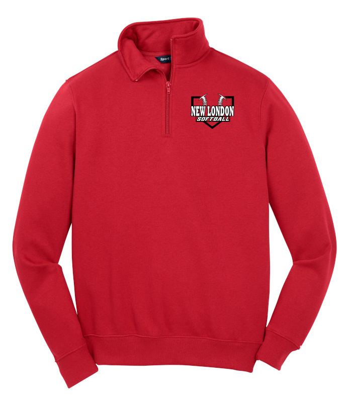 Red New London Mens 1/4-Zip Sweatshirt