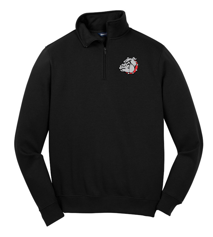 Black Bulldog Mens 1/4-Zip Sweatshirt