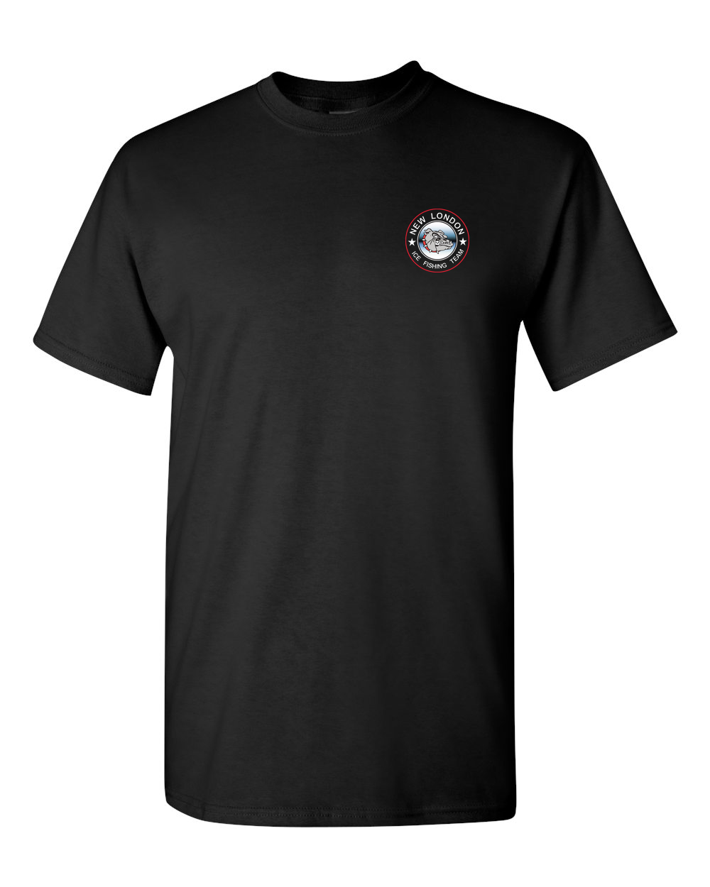 Black NLHS Ice Fishing Cotton T-Shirt