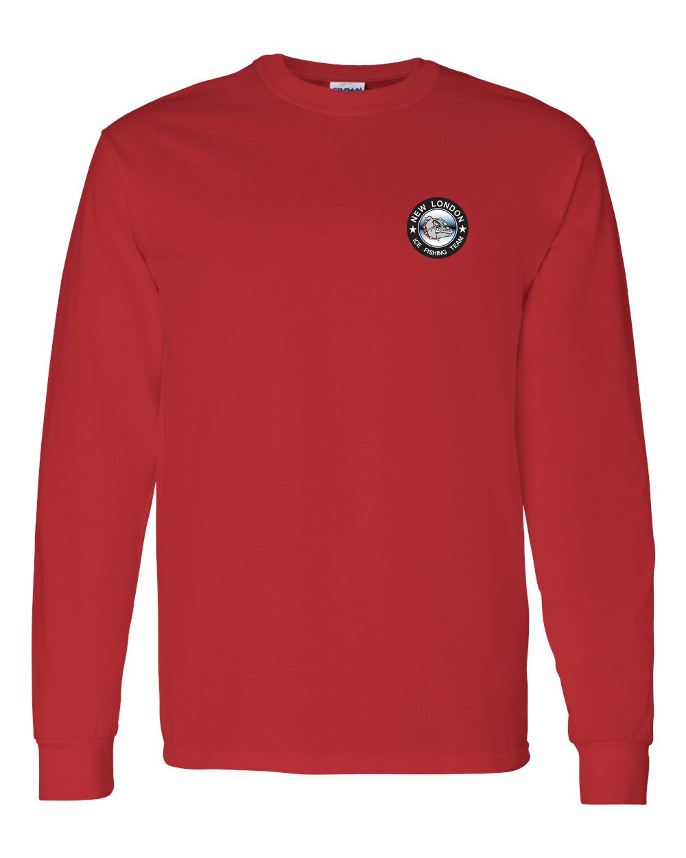 Red NLHS Ice Fishing Cotton Long Sleeve T-Shirt