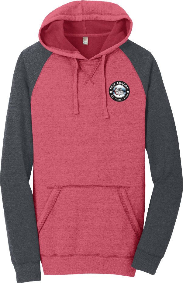 Heathered Red/ Heathered Charcoal NLHS Ice Fishing Lightweight Fleece Raglan Hoodie