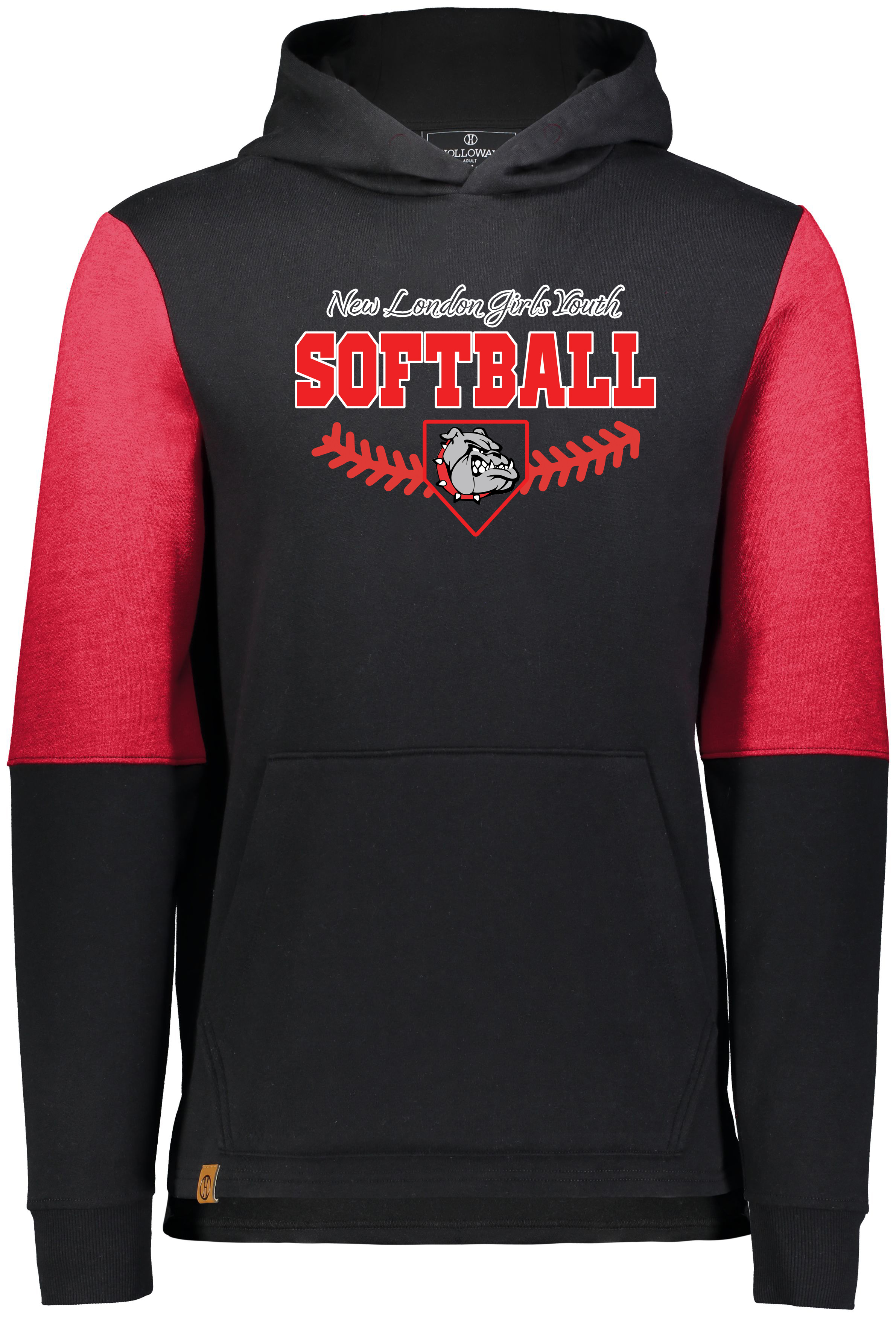 Black/Scarlet Heather Script Ivy League Team Hoodie
