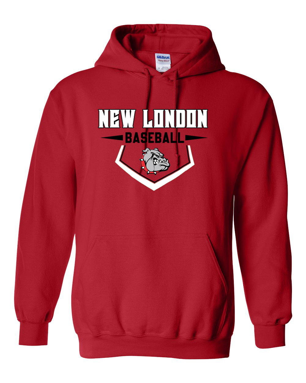 Red NL Baseball Base Hooded Sweatshirt