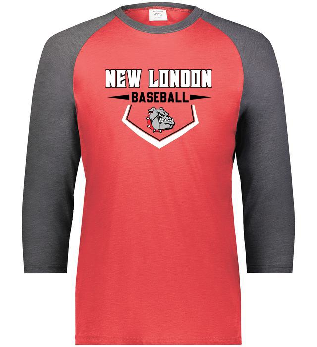 Scarlet Heather / Carbon Heather NL Baseball Base Gameday Vintage 3/4 Tee