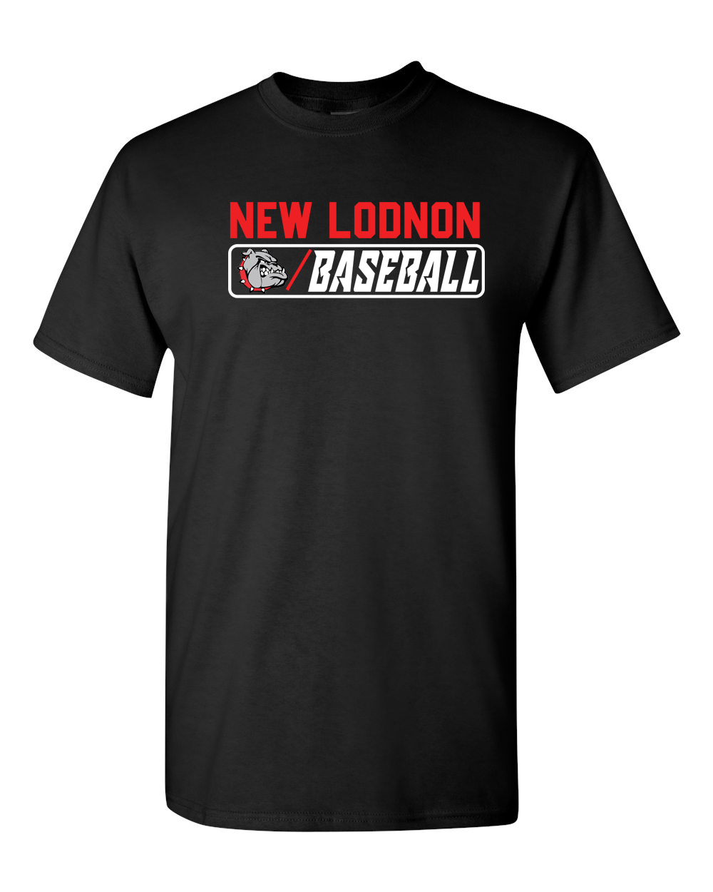 Black New London Baseball Cotton T-Shirt