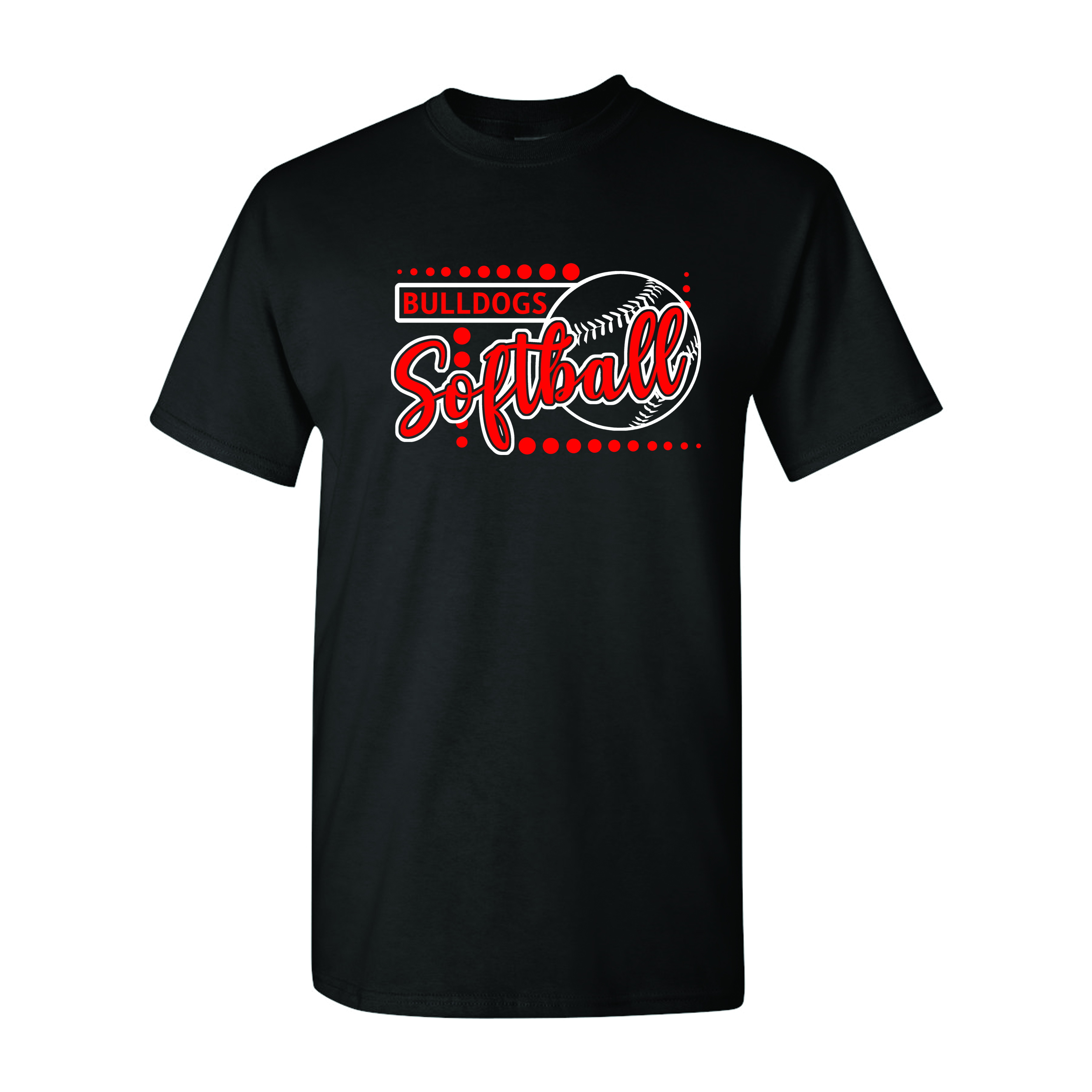 Black Bulldogs Softball Cotton T-Shirt 