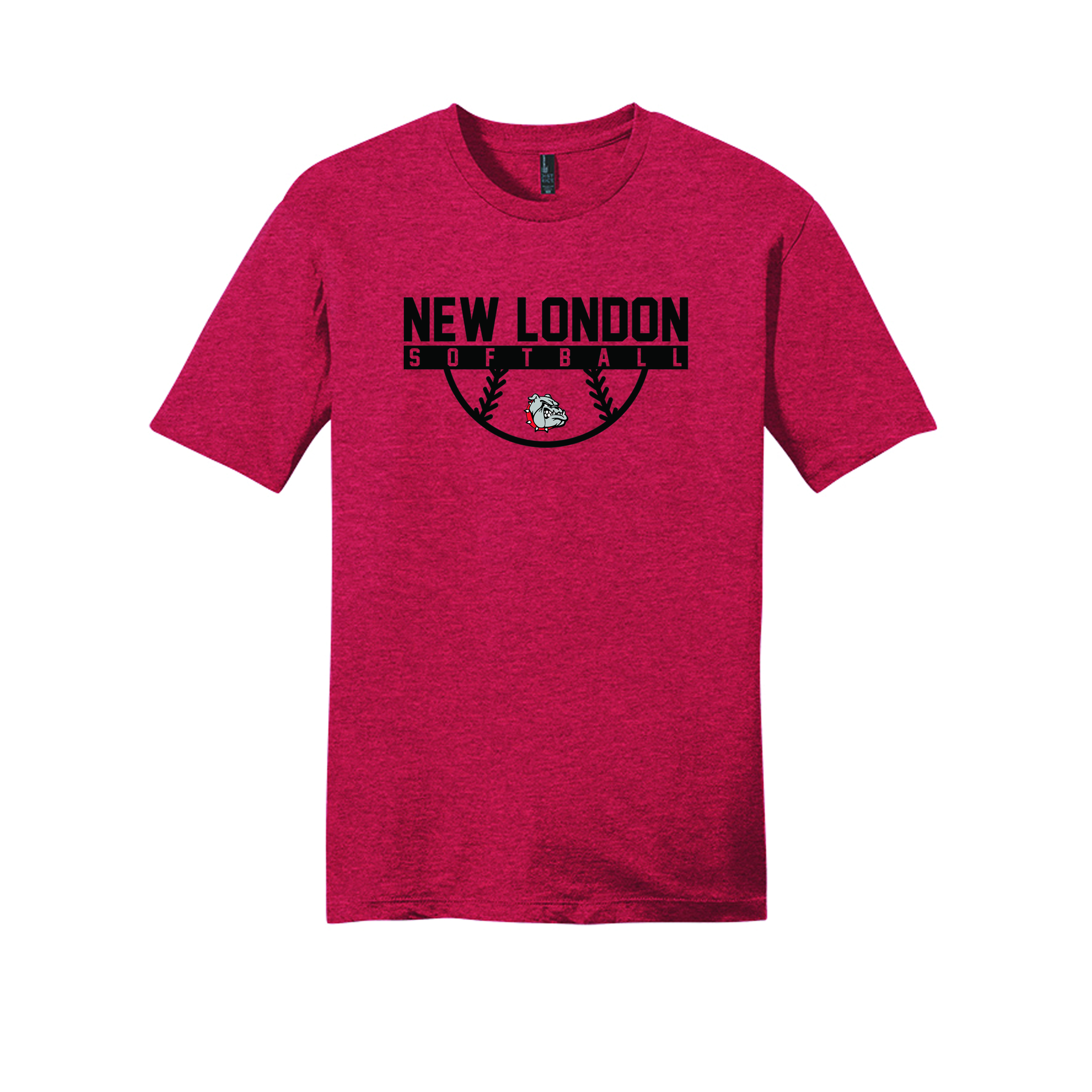 Heathered Red New London Softball Soft Cotton T-Shirt 