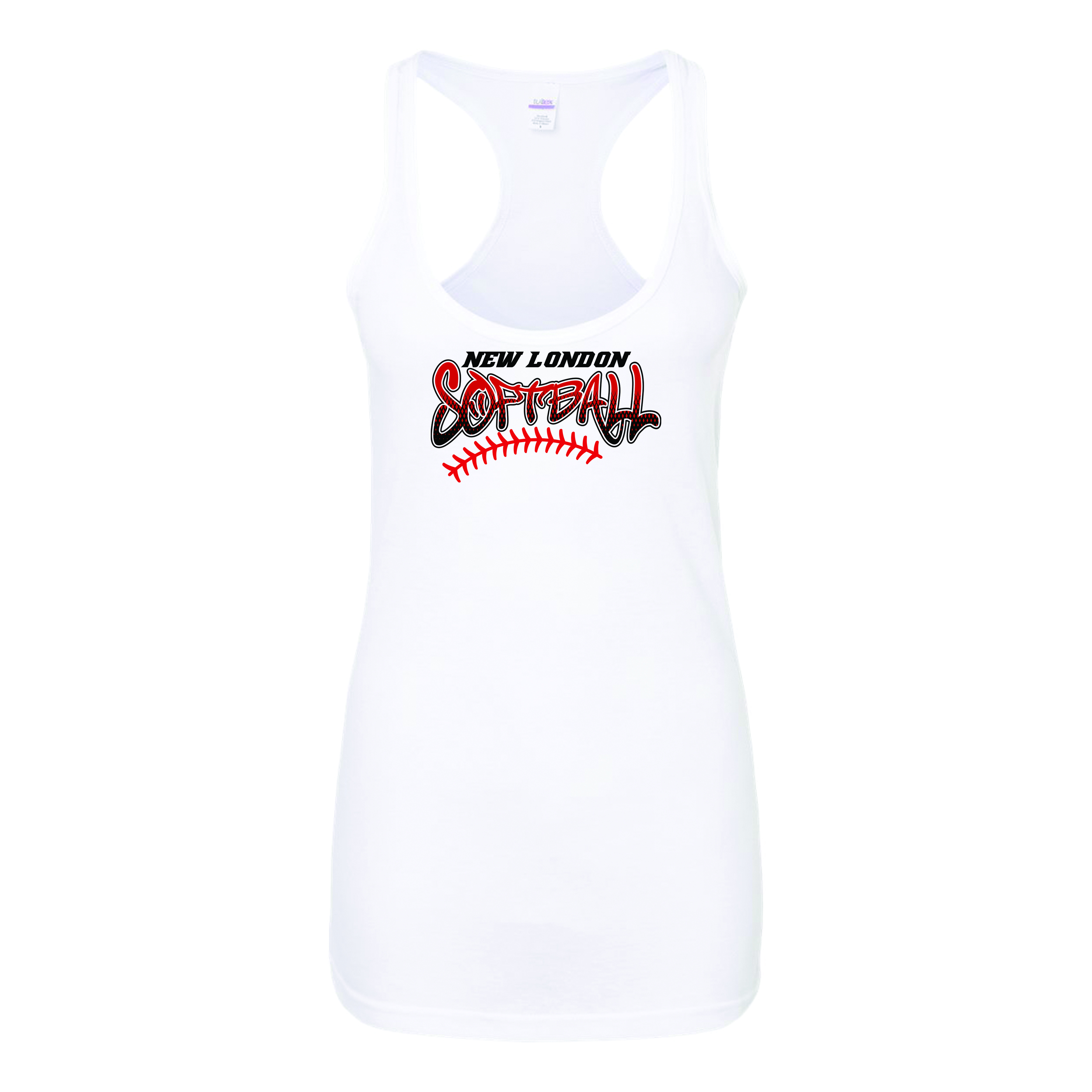 White NL Softball Women's Racerback Tank Top