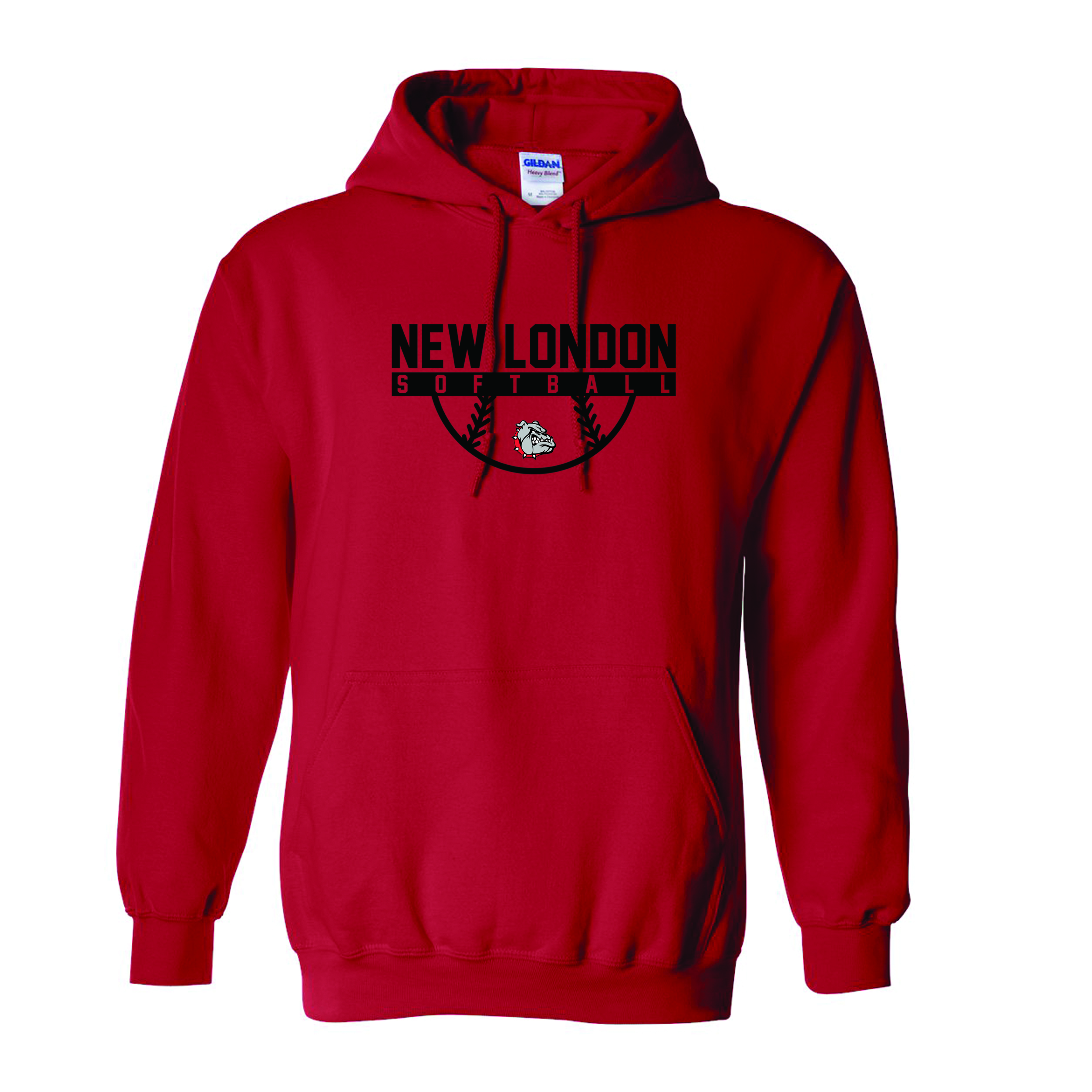 Red New London Softball Hooded Sweatshirt 