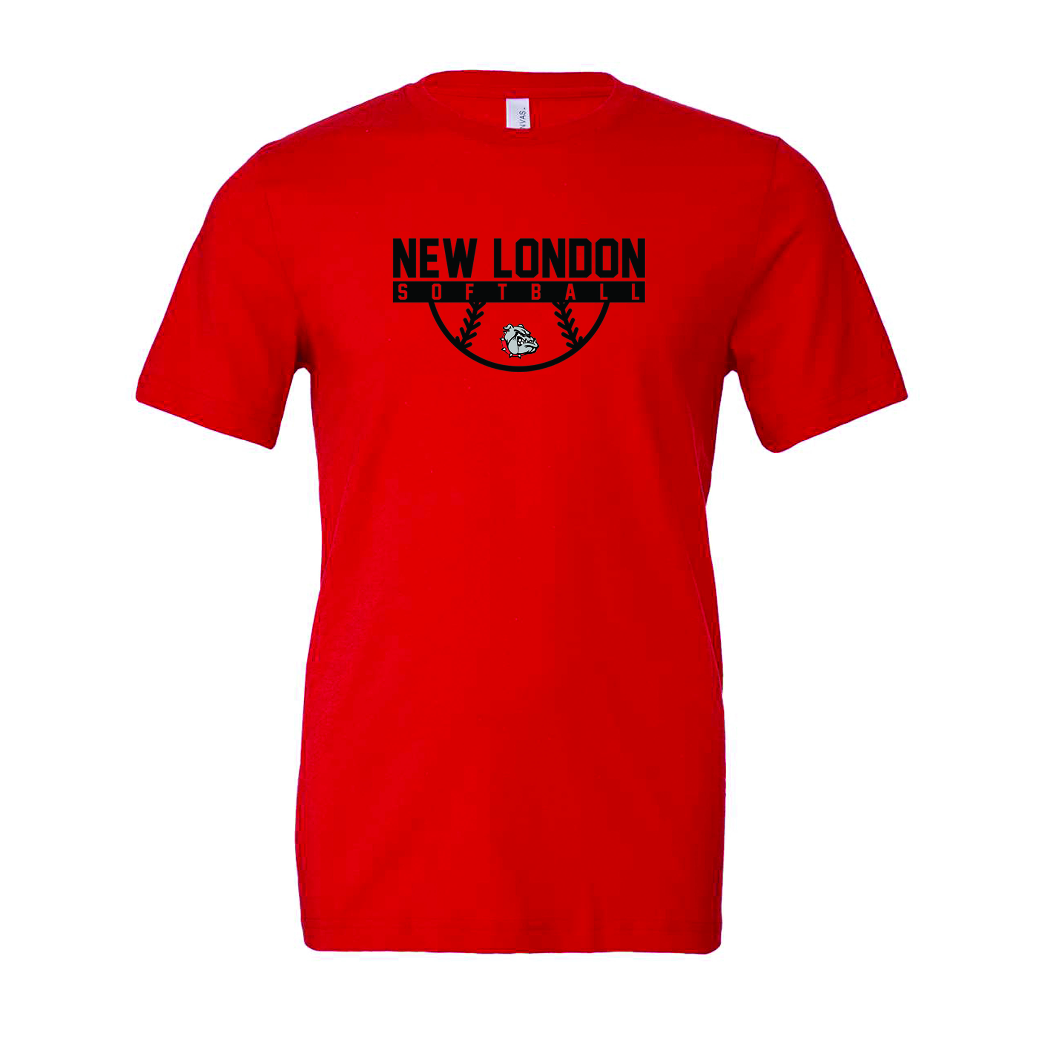 Red Bella + Canvas New London Softball Jersey Tee 