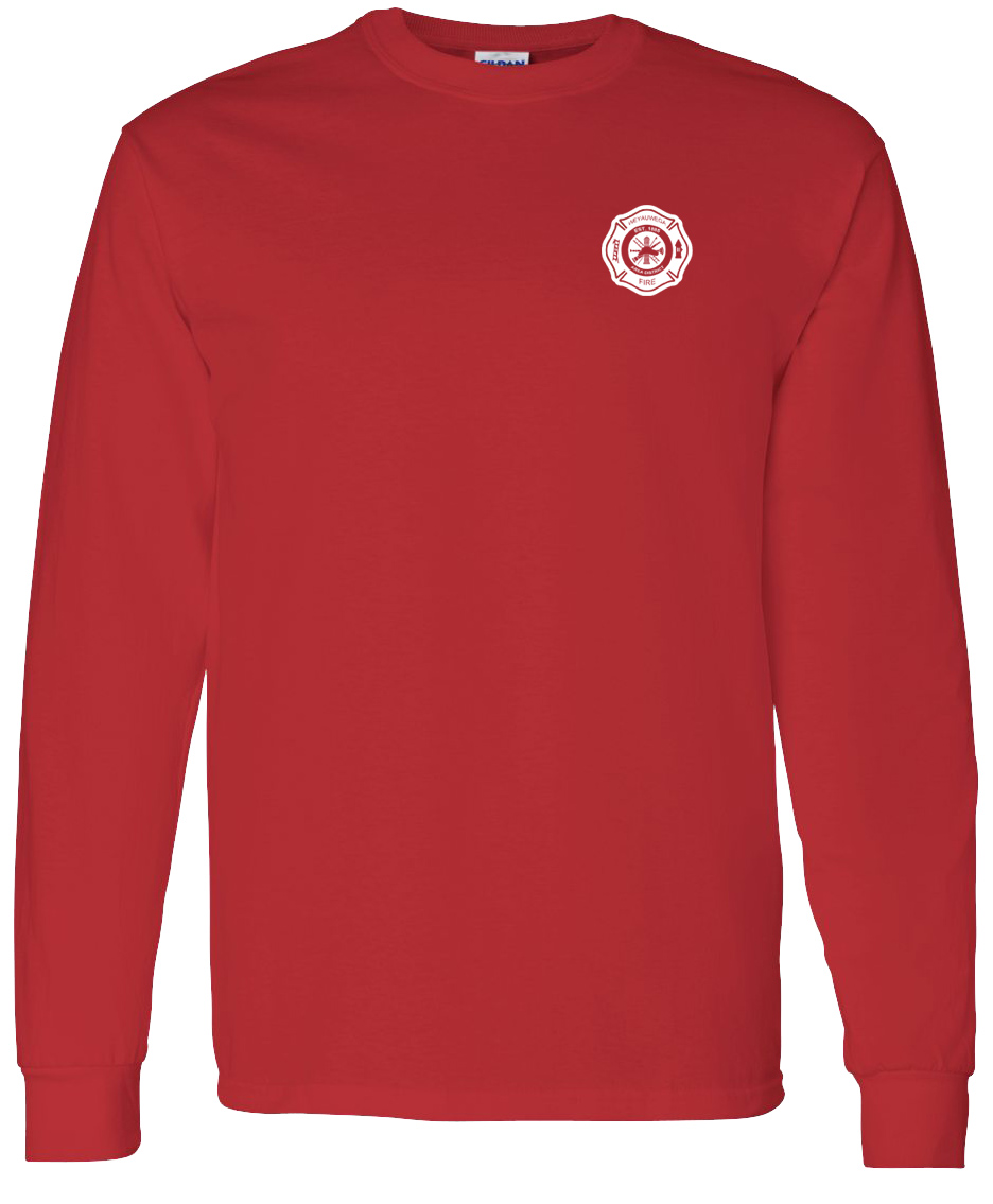 Red Heavy Cotton Long Sleeve T-Shirt