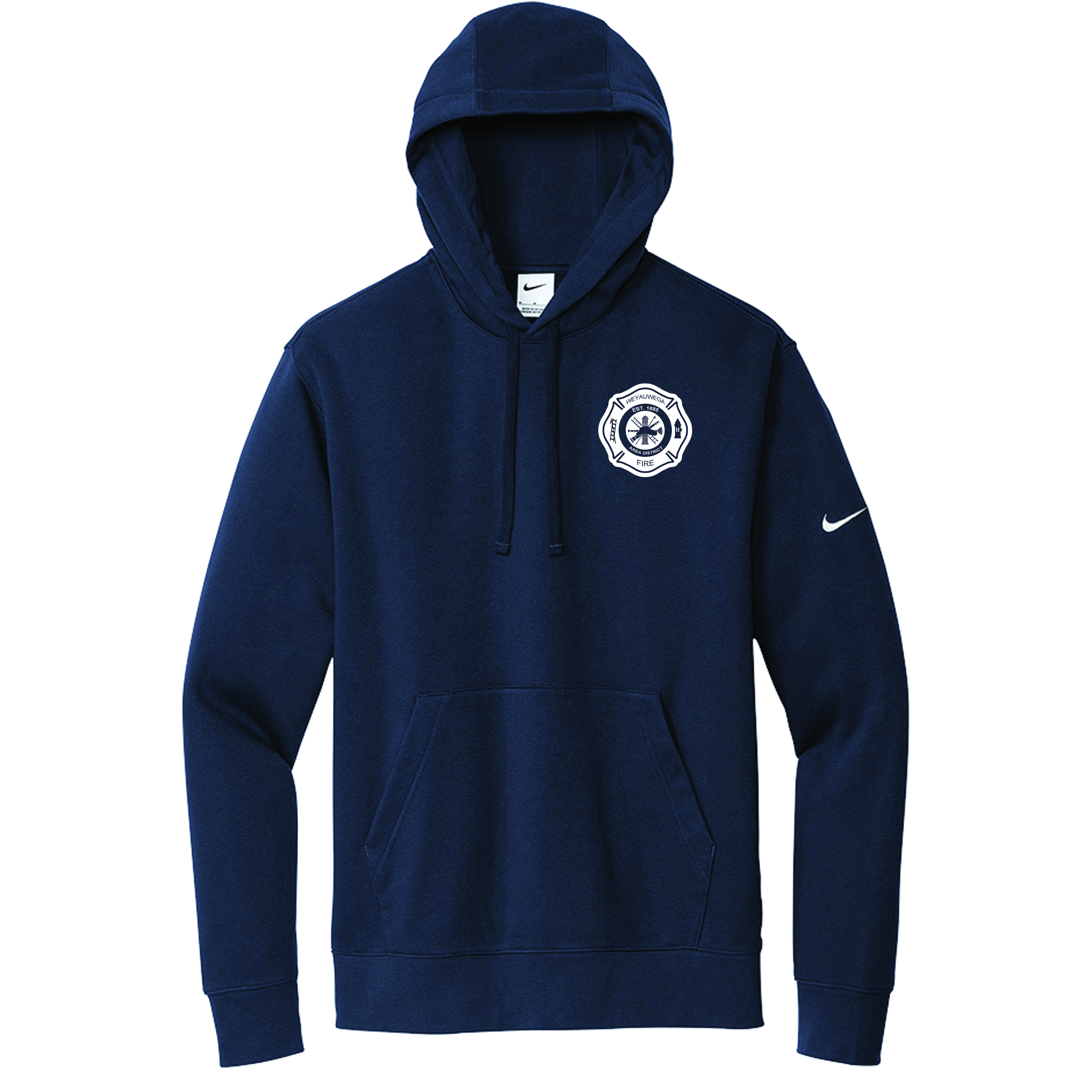 Midnight Navy Wega Fire & Rescue Nike Club Fleece Sleeve Swoosh Pullover Hoodie