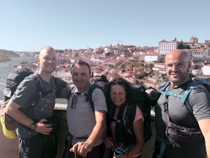 Maciek with Miguel in Porto, Portugal