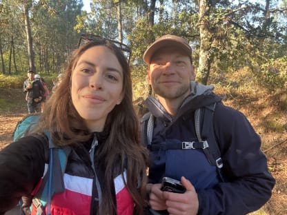 Maciek with Stefania in Tui, Spain