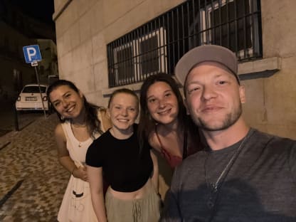 Maciek with Paulina, Alina and Sunny in Lisbon, Portugal