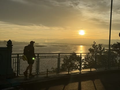 Maciek with Simon in Viana do Castelo, Portugal