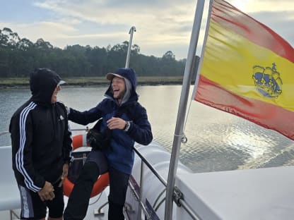 Maciek with Serena in A Coruña, Spain
