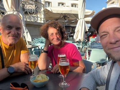 Maciek with Josef in Tui, Spain