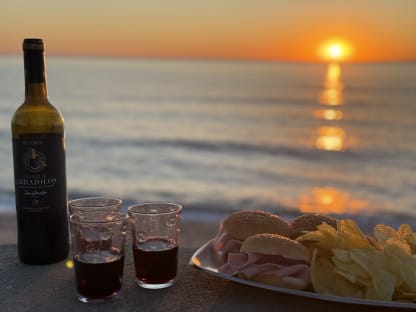 Maciek with DJ God in Aguçadoura, Portugal