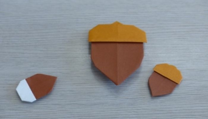 どんぐりを折り紙で作ろう 子供と作れる簡単な折り方を紹介