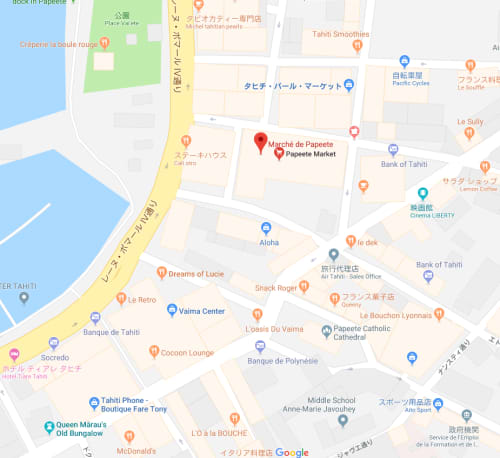 タヒチの市場の地図