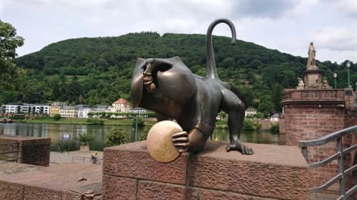 ハイデルベルク 橋の猿