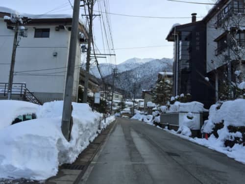 平湯温泉の雪景色