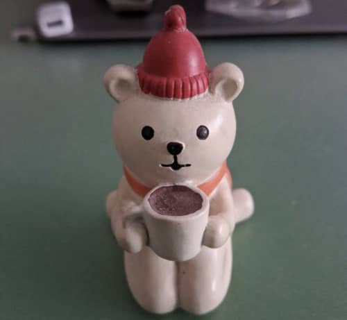 机上 熊の置物