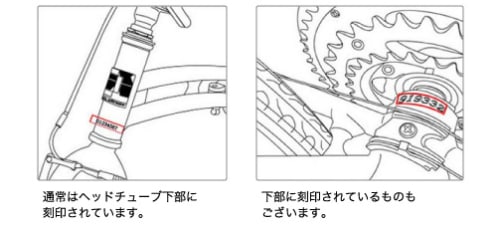 自転車 車体 番号