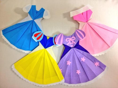 折り紙ドレスの簡単折り方 かわいいディズニープリセンスドレスを作ろう