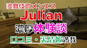 【2024年最新情報】東京・歌舞伎町のメンズエステ”Julian(ジュリアン)”での濃厚体験談！料金・口コミ・抜き情報を網羅！のサムネイル画像