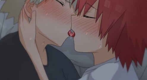 キスをする男女