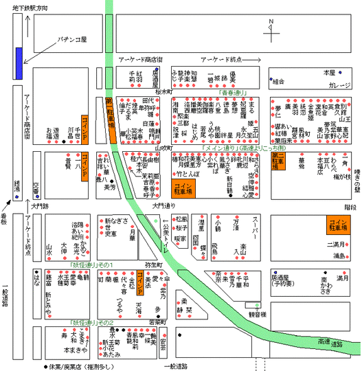 飛田新地の全体図